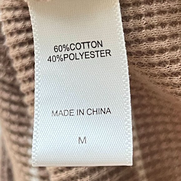 Koolaburra by UGG Cozy Thermal Striped Hoodie Pullover Top Tan Brown Women's Med - Picture 7 of 8